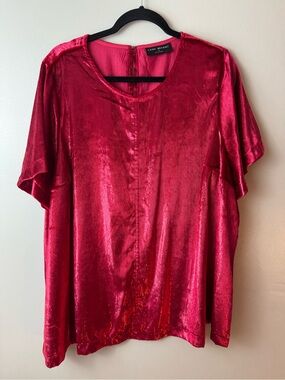Lane Bryant Shimmer Velvet Statement Top Holiday Cocktail Glam DateNight Size 22